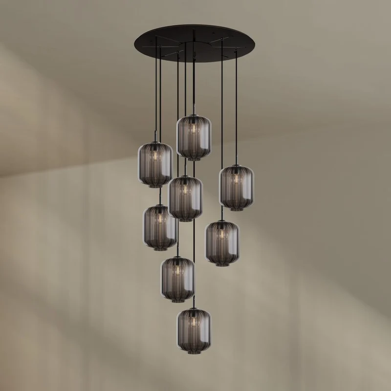 s.luce Velo 8-flammige Galerielampe Ø 80cm Baldachin Ø 25cm