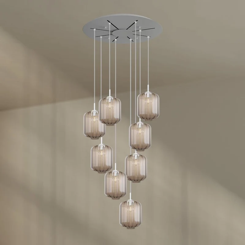 s.luce Velo 8-flammige Galerielampe Ø 80cm Baldachin Ø 25cm