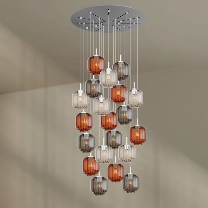 s.luce Velo Galerieleuchte 20-flammig Ø 120cm Baldachin Ø 20cm