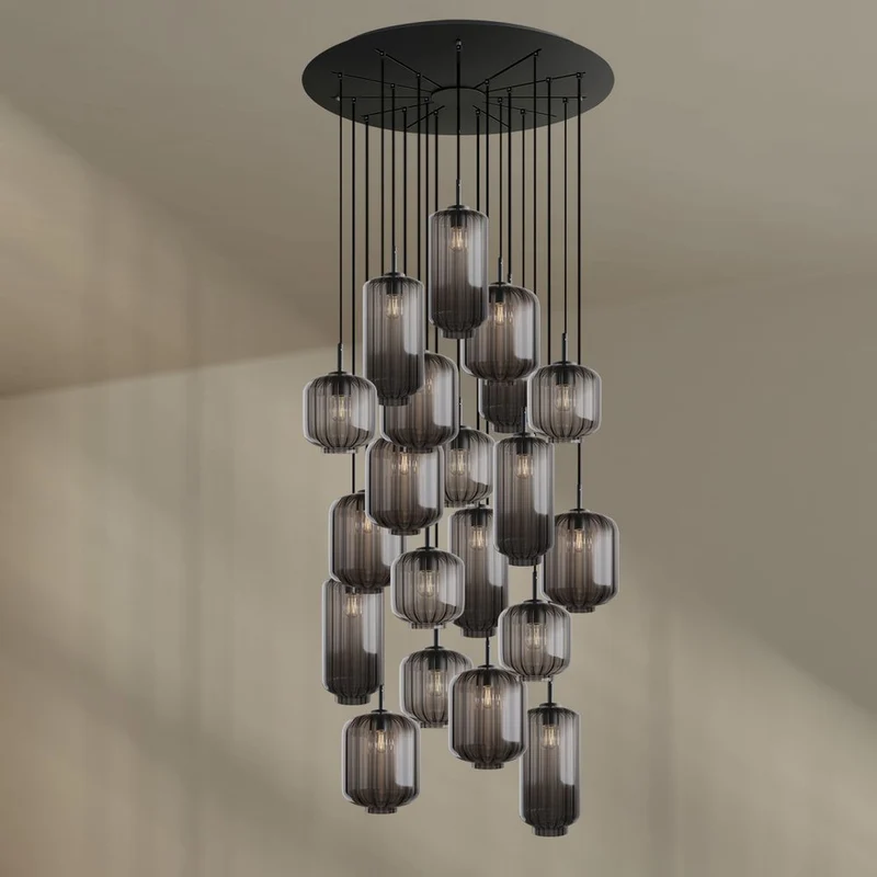 s.luce Velo Galerielampe 20-flammig Ø 120cm Ø 18/20/25cm