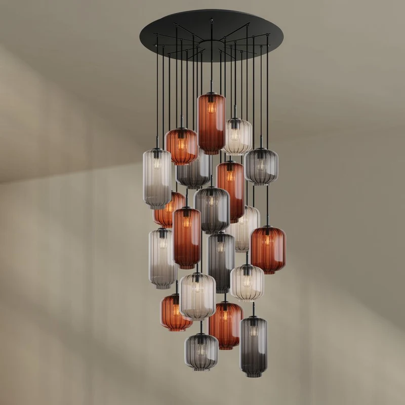 s.luce Velo Galerielampe 20-flammig Ø 120cm Ø 18/20/25cm