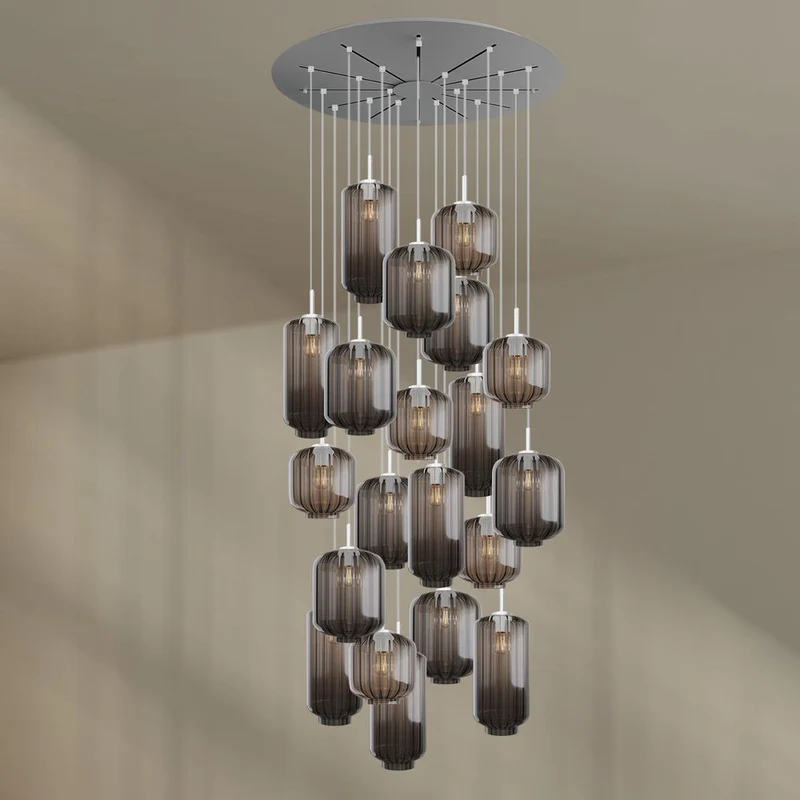 s.luce Velo Galerielampe 20-flammig Ø 120cm Ø 18/20/25cm