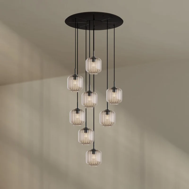 s.luce Velo Galerielampe 8-flammig Ø 80cm Baldachin Ø 20cm