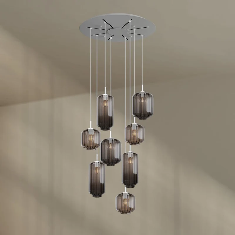 s.luce Velo Galerieleuchte 8-flammig Ø 80cm Baldachin Ø 18/20/25cm