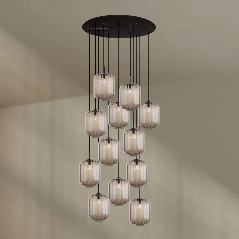 s.luce Velo Galerie-Hängeleuchte 12-flammig Ø 80cm Ø 25cm