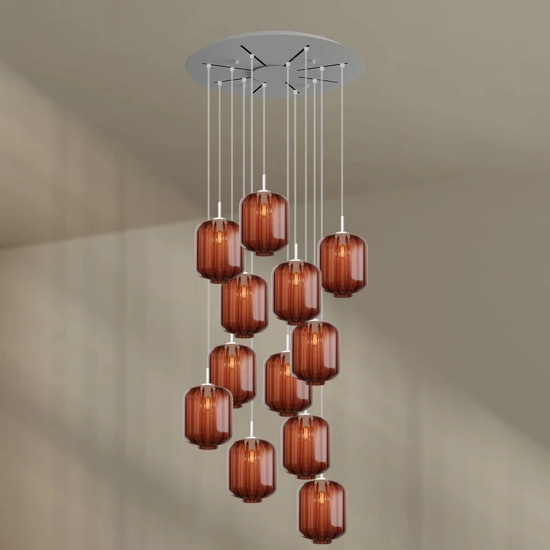 s.luce Velo Galerie-Hängeleuchte 12-flammig Ø 80cm Ø 25cm