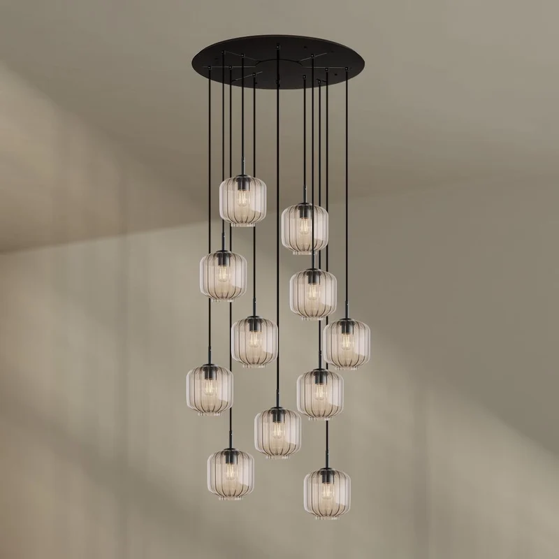 s.luce Velo 12-flammige Galerieleuchte Ø 80cm Baldachin Ø 20cm