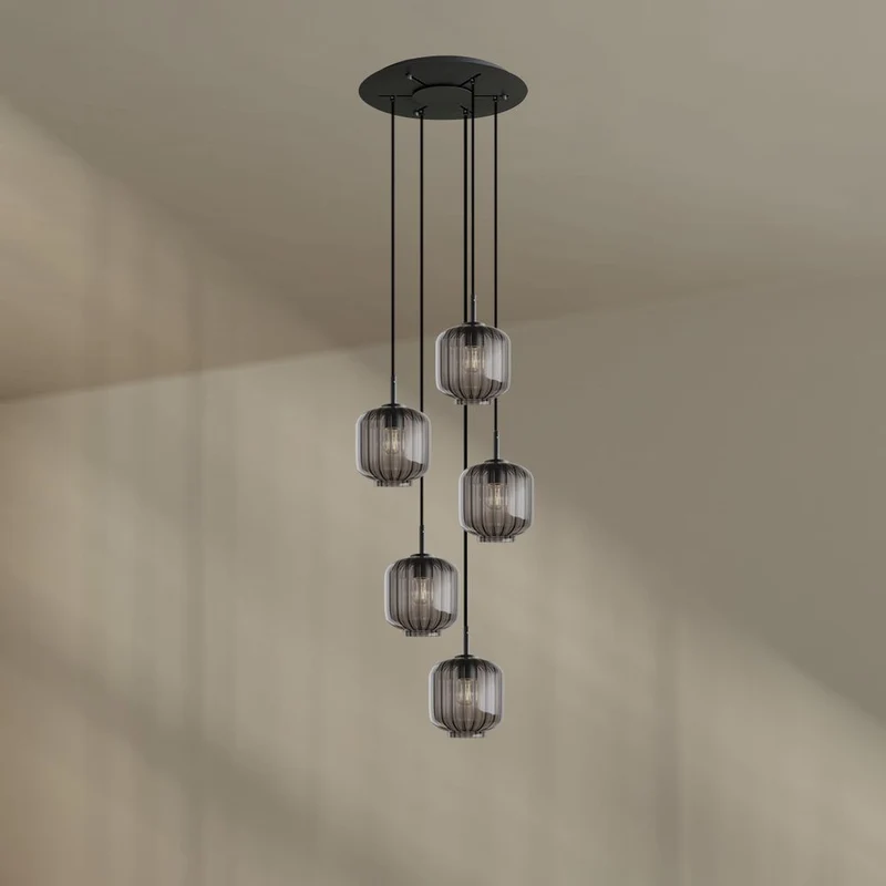 s.luce Velo 5-flammige Galerieleuchte Ø 60cm Baldachin Ø 20cm