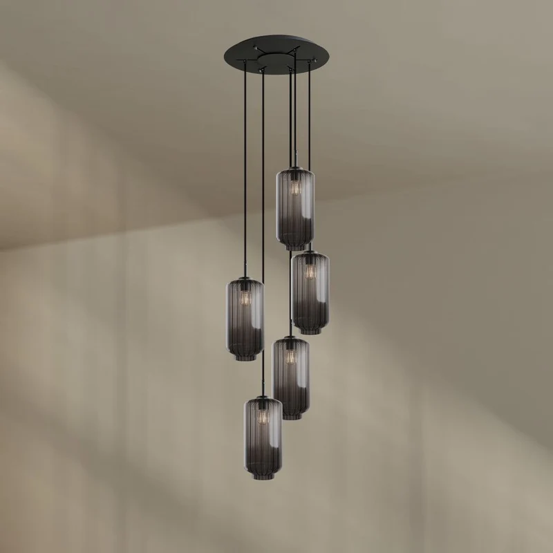s.luce Velo Galerieleuchte 5-flammig Ø 60cm Baldachin Ø 18cm