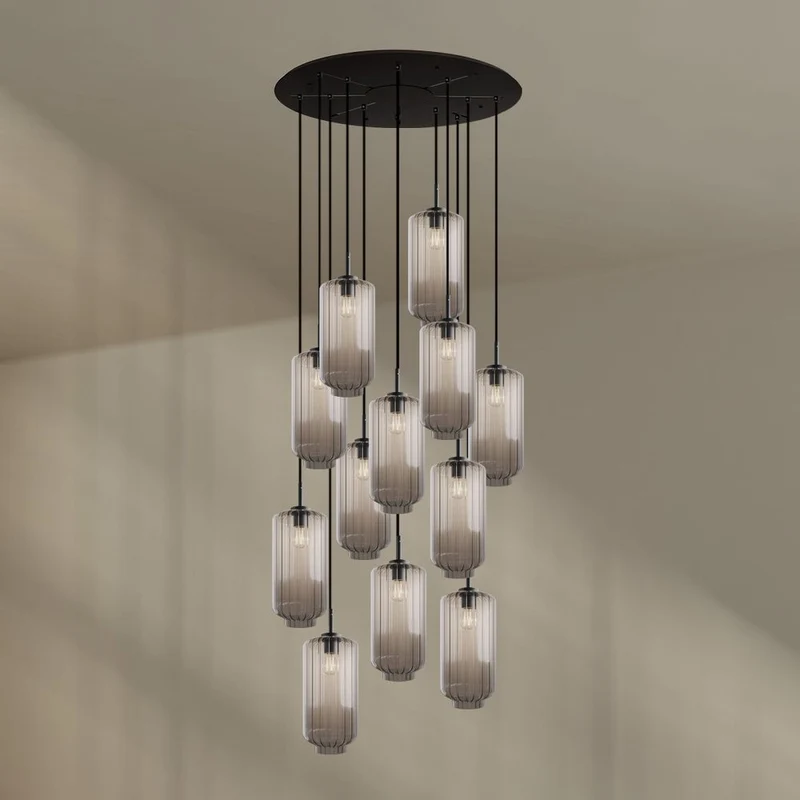 s.luce Velo Galerieleuchte 12-flammig Ø 80cm Baldachin Ø 18cm