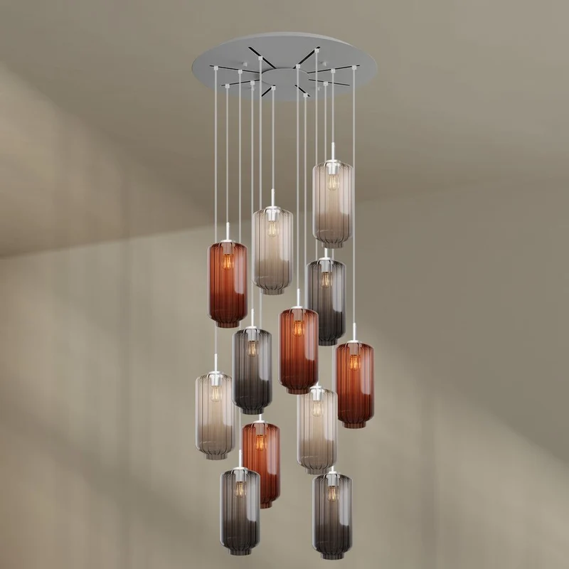 s.luce Velo Galerieleuchte 12-flammig Ø 80cm Baldachin Ø 18cm