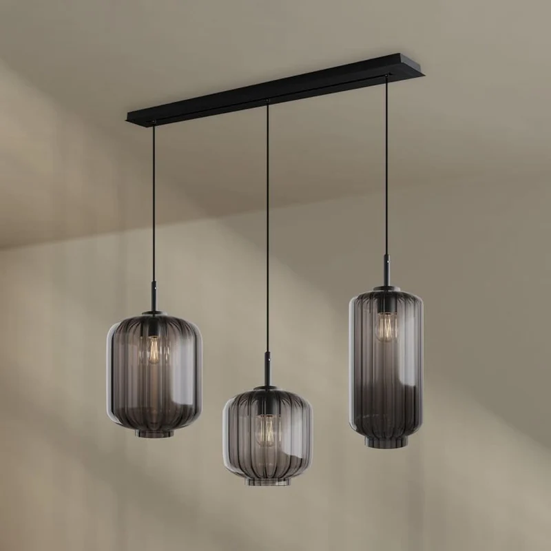 s.luce Velo Esstisch-Hängelampe 3-flammig 120cm Ø 18/20/25cm