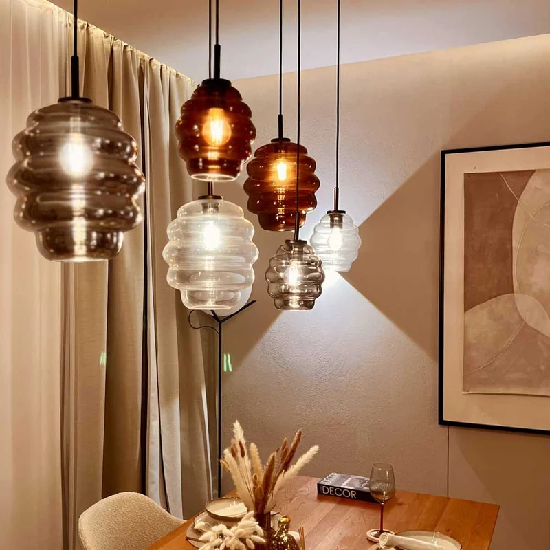 s.luce Echos Esstischlampe 8-flammig 160cm 2-reihig Ø 18cm