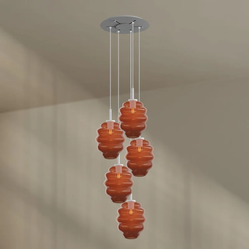 s.luce Echos Galerieleuchte 5-flammig Ø 60cm Baldachin Ø 25cm