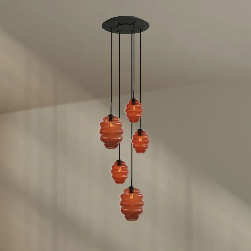 s.luce Echos Galerieleuchte 5-flammig Ø 60cm Baldachin Ø 18/25cm