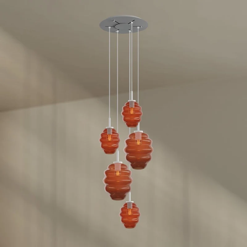 s.luce Echos Galerieleuchte 5-flammig Ø 60cm Baldachin Ø 18/25cm