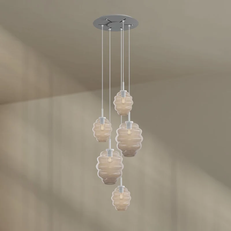 s.luce Echos Galerieleuchte 5-flammig Ø 60cm Baldachin Ø 18/25cm