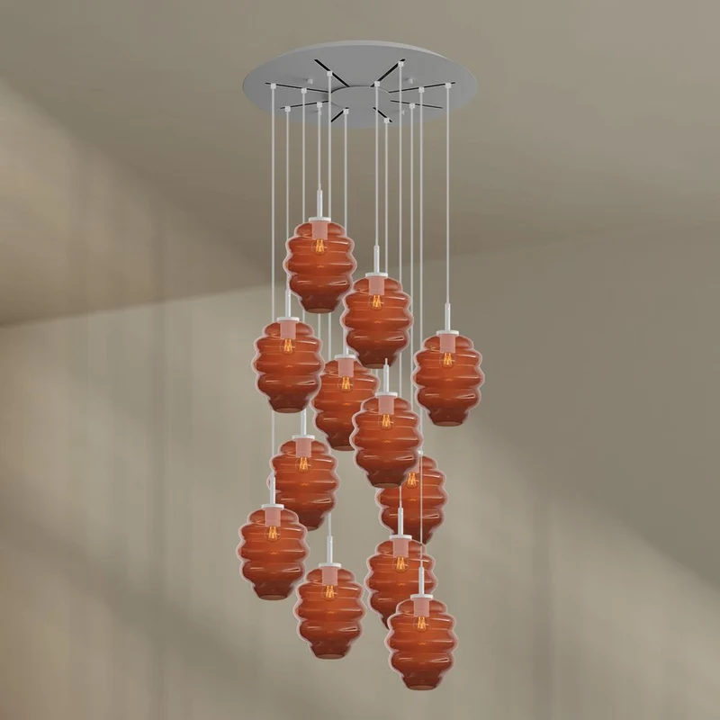 s.luce Echos Galerieleuchte 12-flammig Ø 80cm Baldachin Ø 25cm