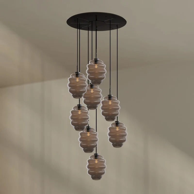 s.luce Echos Galerieleuchte 8-flammig Ø 80cm Baldachin Ø 25cm