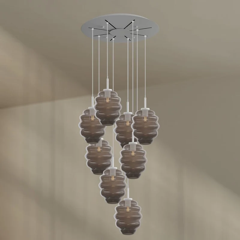 s.luce Echos Galerieleuchte 8-flammig Ø 80cm Baldachin Ø 25cm