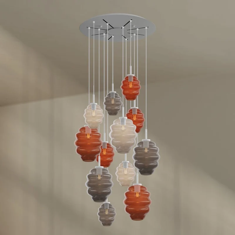 s.luce Echos Galerieleuchte 12-flammig Ø 80cm Baldachin Ø 18/25cm