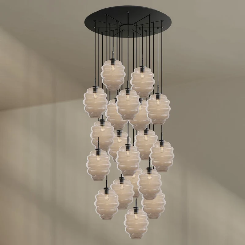 s.luce Echos Galerieleuchte 20-flammig Ø 120cm Baldachin Ø 25cm