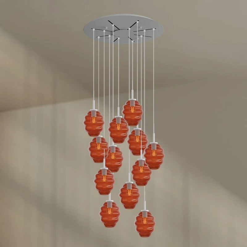 s.luce Echos Galerieleuchte 12-flammig Ø 80cm Baldachin Ø 18cm