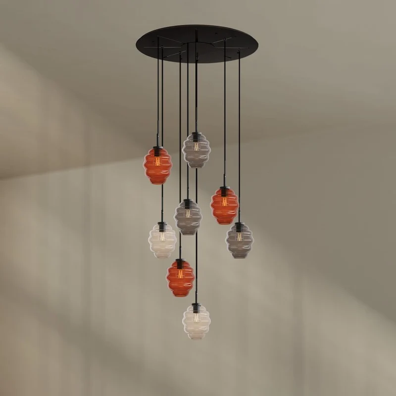 s.luce Echos Galerieleuchte 8-flammig Ø 80cm Baldachin Ø 18cm