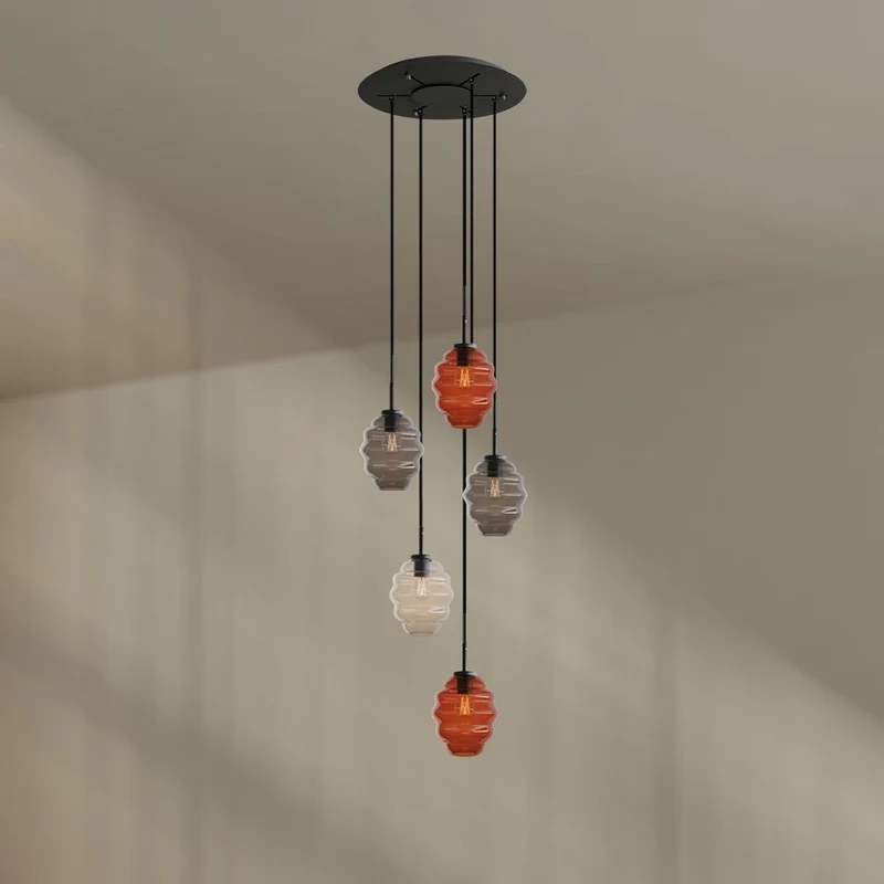s.luce Echos Galerieleuchte 5-flammig Ø 60cm Baldachin Ø 18cm