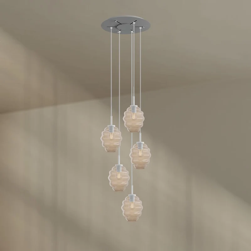 s.luce Echos Galerieleuchte 5-flammig Ø 60cm Baldachin Ø 18cm