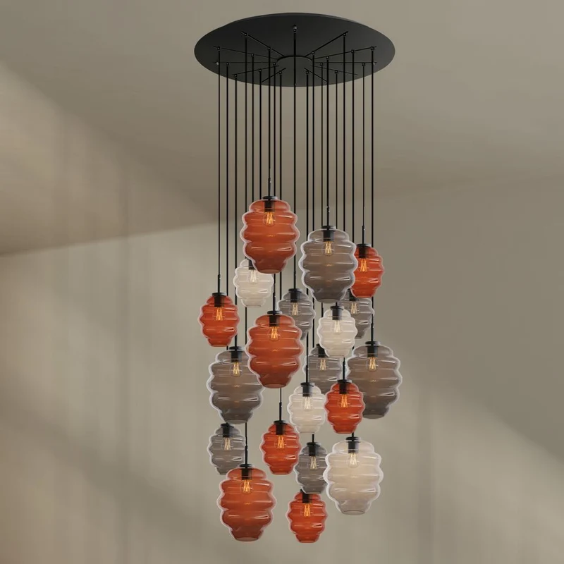 s.luce Echos Galerieleuchte 20-flammig Ø 120cm Baldachin Ø 18/25cm
