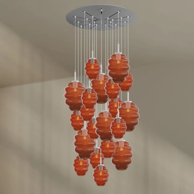 s.luce Echos Galerieleuchte 20-flammig Ø 120cm Baldachin Ø 18/25cm