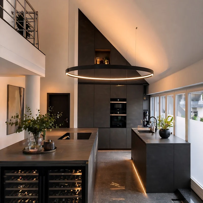s.luce Made LED-Ring XL Pendelleuchte Ø bis 230 cm Dimmbar RAL