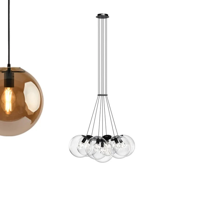 s.luce Orb Cluster Glaskugel Galerieleuchte Hängeleuchte 7-flammig