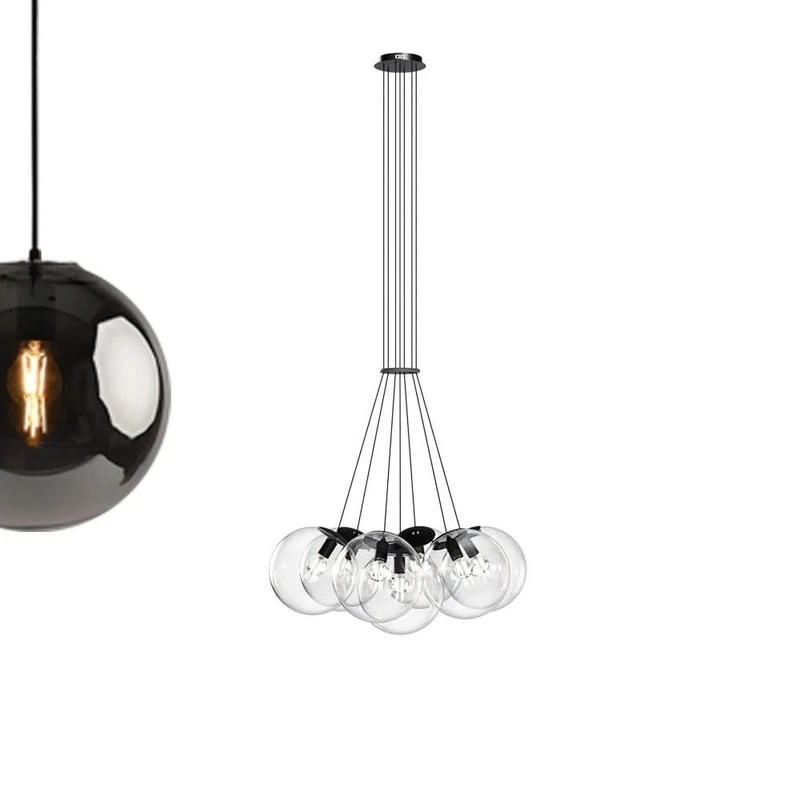 s.luce Orb Cluster Glaskugel Galerieleuchte Hängeleuchte 7-flammig