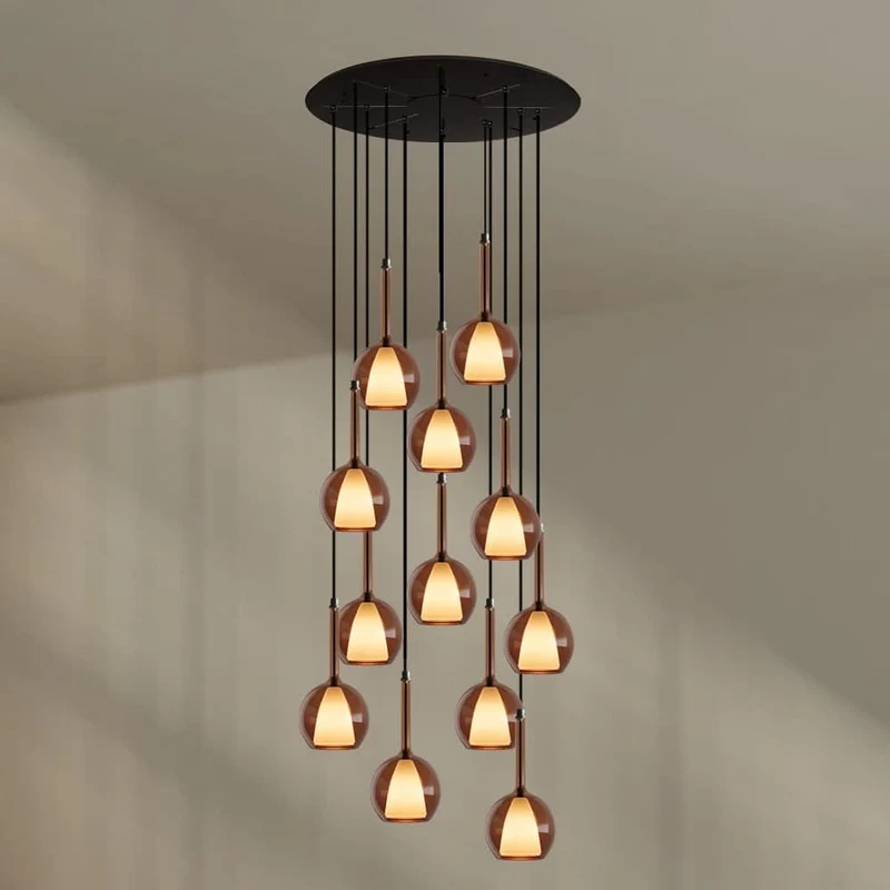 s.luce Belluna Galerielampe 12-flammig Ø 80cm Baldachin