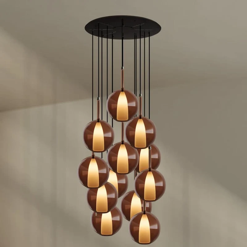 s.luce Belluna Galerielampe 12-flammig Ø 80cm Baldachin