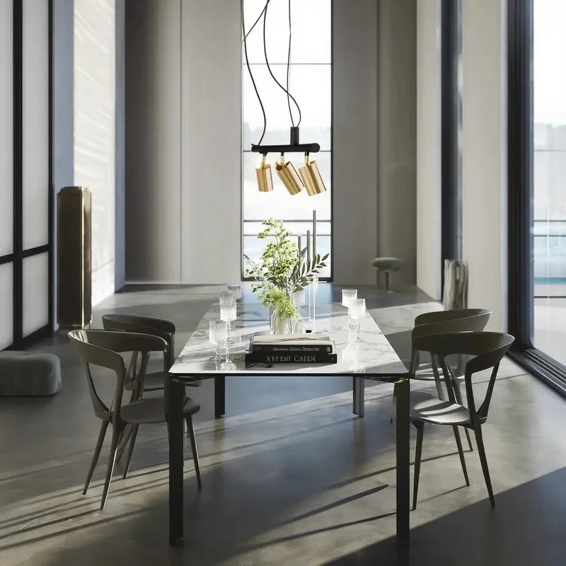 Suspension DYNAMITE SP4 noir et laiton : luminaire 28W Ideal Lux réglable