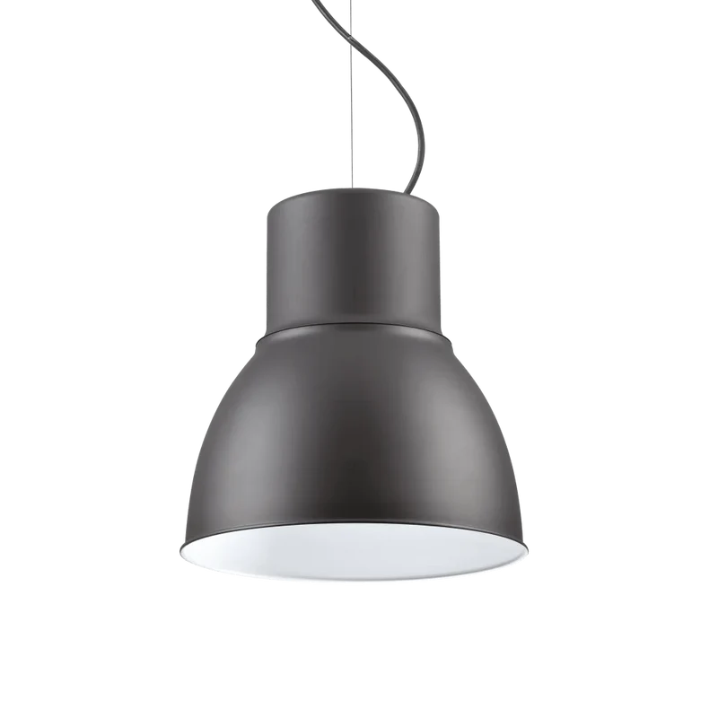 Suspension Breeze Ø465 noir E27 : design gris foncé, intérieur blanc émaillé