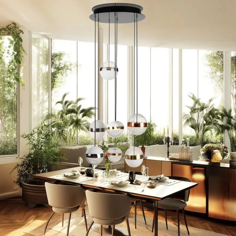 Lustre GALAXY 6 lampes : éclat cosmique pour votre intérieur
