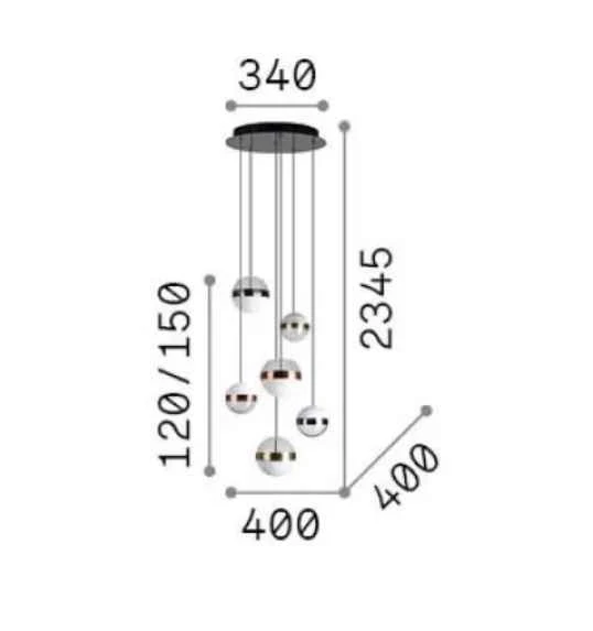 Lustre GALAXY 6 lampes : éclat cosmique pour votre intérieur