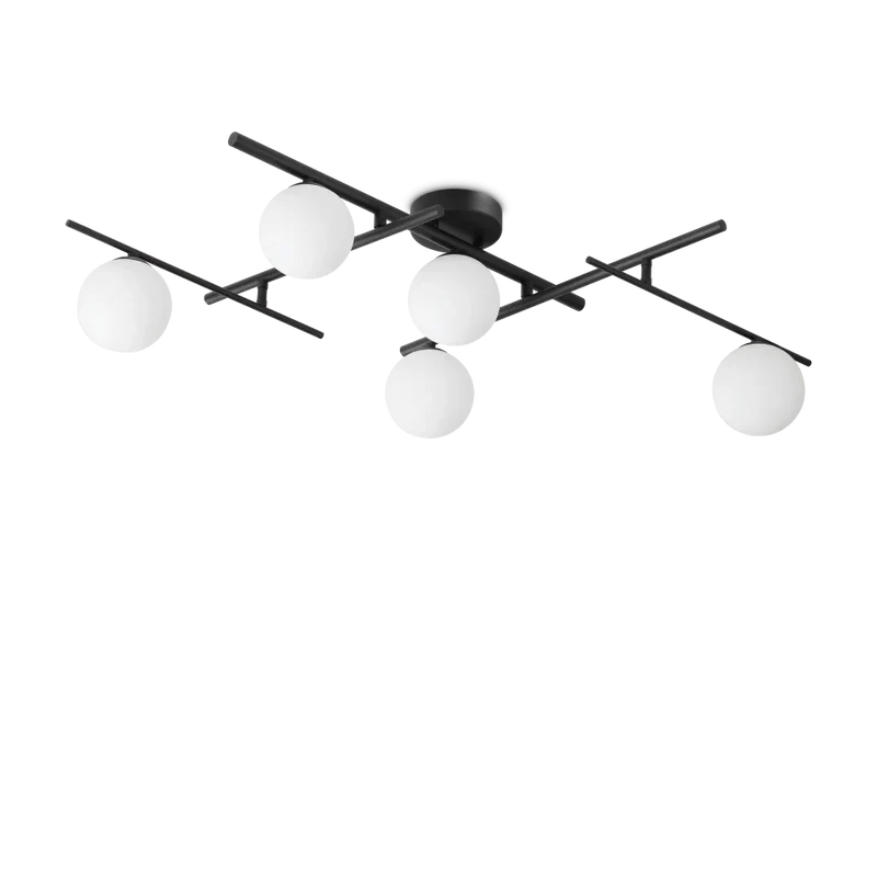 Plafonnier ATLAS noir cinq lampes