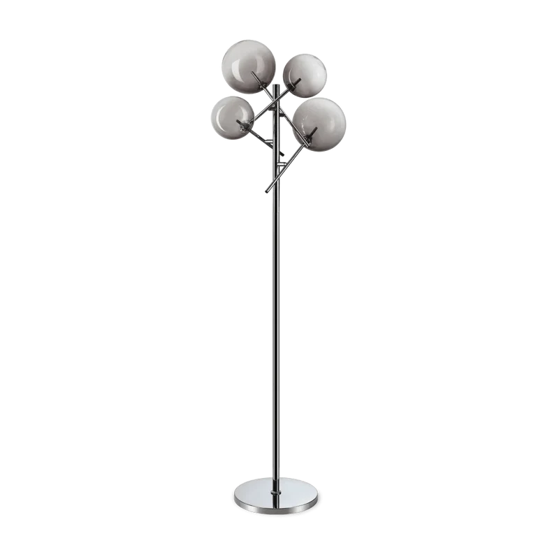 Lampadaire EQUINOXE chrome verres fumés
