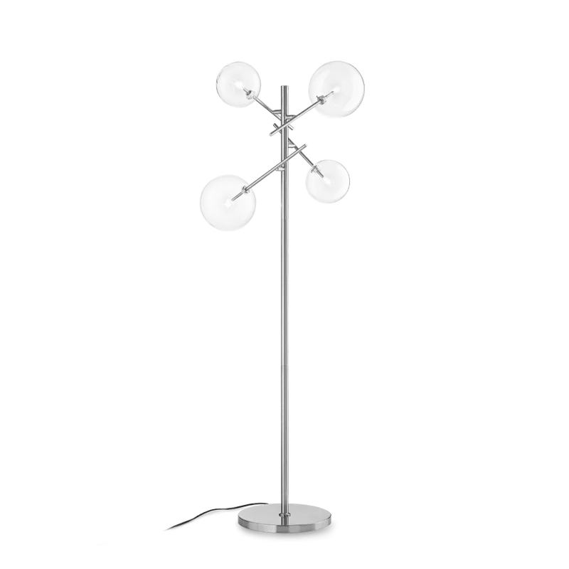 Lampadaire EQUINOXE chrome verres transparents