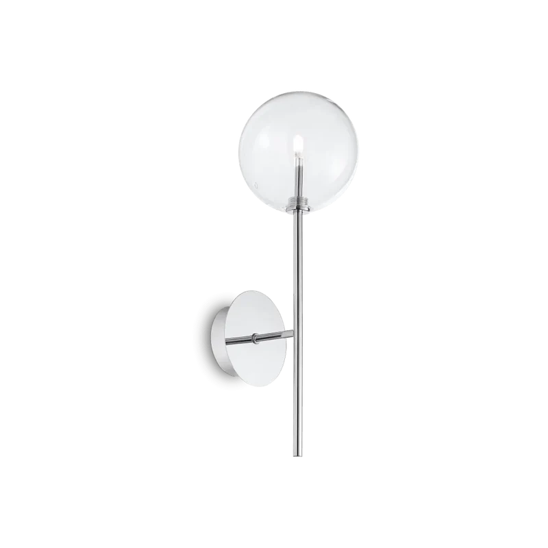 Applique murale EQUINOXE chrome verre transparent