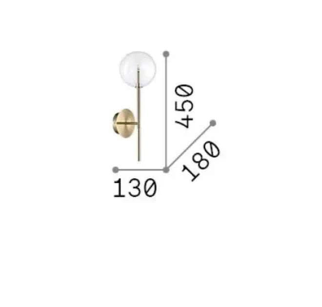 Applique murale EQUINOXE chrome verre transparent