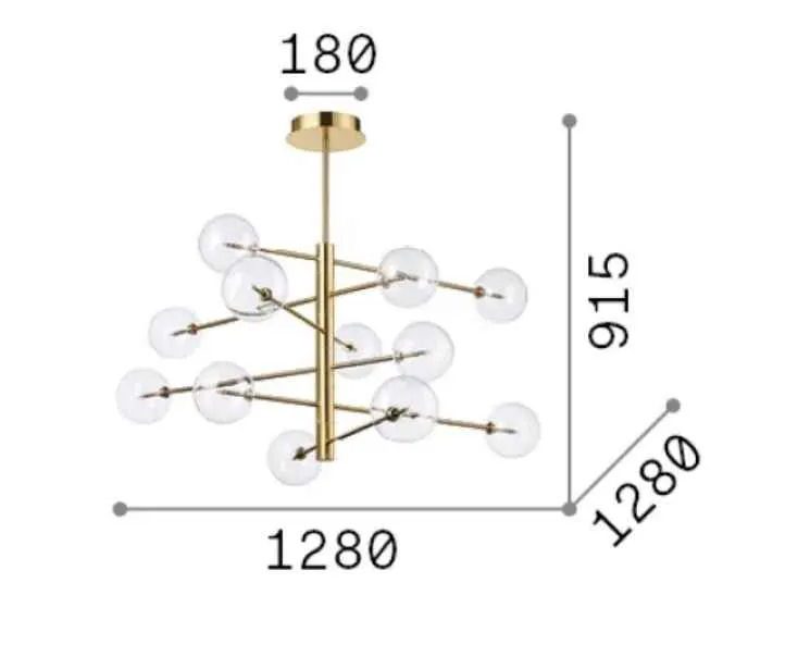 Suspension EQUINOXE 12 verres fumés