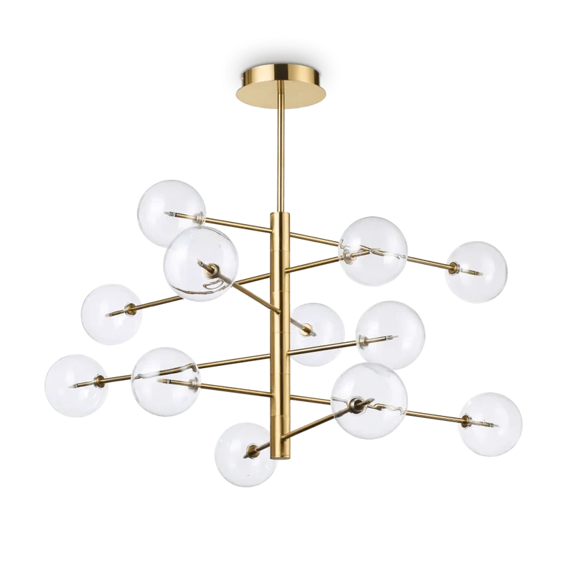 Suspension EQUINOXE laiton 12 verres transparents