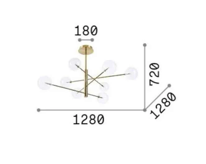 Suspension EQUINOXE 8 boules en verres fumés