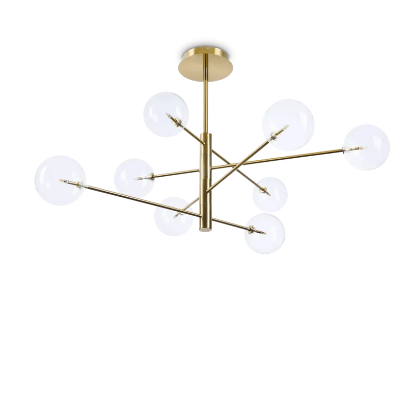 Suspension EQUINOXE laiton 8 verres transparents